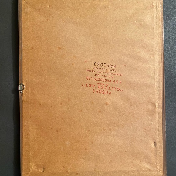 Glitter Art Framed BAR Glass Foil Wood 13.75”x10.75”x1” Red Yellow - Picture 2 of 4